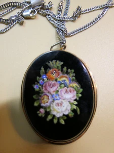 A463-925er Silberkette mit Onyx Anhänger KL 55 cm Anhänger 4x3,5 cm Gew 22,8 Gra - Bild 1 von 6