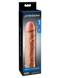 Pipedream Fantasy X-Tensions Perfect 2" Extension Beige - Penis Extension Sleeve - Picture 1 of 5