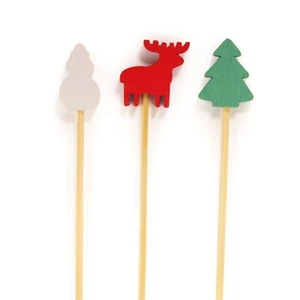 BambooMN - Decorative Bamboo Christmas Holiday Pinetree, Reindeer, Snowman Picks - Picture 1 of 13
