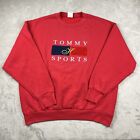 Vintage 90er Tommy Hilfiger Rundhalsausschnitt Sweatshirt Herren XL rote Flagge bestickt