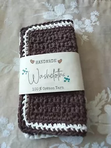 Soft Cotton Crochet Washcloths Set Of 2 - Picture 1 of 4