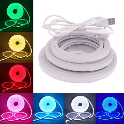 6mm Narrow DIY Neon Light Strip 5V Waterproof Soft Light Bar Shape Decoration - Image 1 of 4