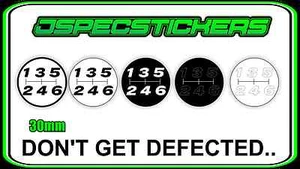 GEAR KNOB SHIFTER STICKER 6 SPEED MANUAL DEFECT H PATTERN DECAL JDM THICK FONT - Bild 1 von 1