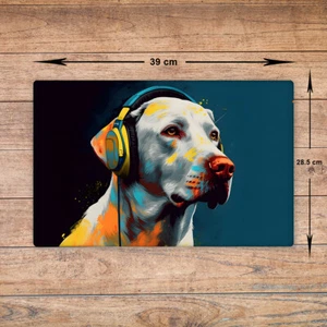 Silver Labrador Chopping Board Glass - Cutting Board Kitchen Worktop Saver - Picture 1 of 5