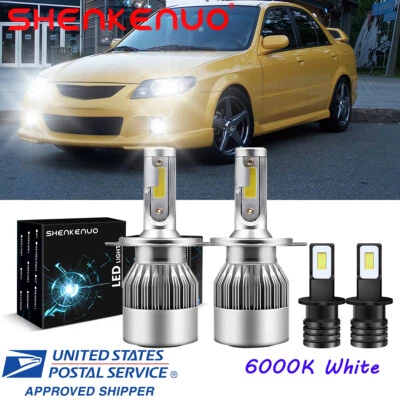 For Mazda protege 2001 2002 2003 6000K LED Headlight + Fog Light Bulbs Combo 4pc - Image 1 of 4