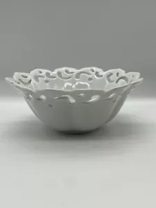 Pier One Porcelain Decorative White Bowl/Candy Dish; RARE FIND - Picture 1 of 9