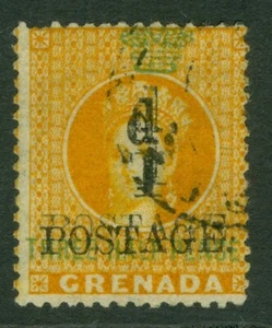 SG 37b Grenada 1886. 1d on 1½d orange. Variety surcharge doubled. Very fine... - Picture 1 of 1