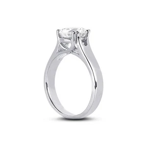 Diamante natural redondo 950 plat. 1 1/4ct E VS2 Anillo de compromiso solitario - Imagen 1 de 6