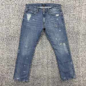 Pantalones de mezclilla Polo Ralph Lauren para hombre 32x30 azul Varick ajustados rectos desgastados - Imagen 1 de 20
