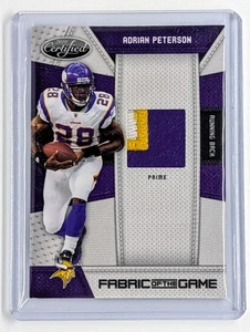 Fabric of the Game Prime #1 2010 certificado Adrian Peterson/50 Minnesota Vikings - Imagen 1 de 2