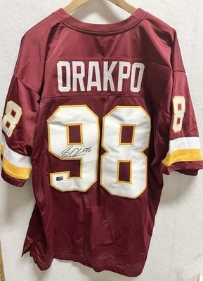 Brian Orakpo 复制品球衣,亲笔签名,仅贴纸栗色职业风格球衣 — 第 1/4 张图片