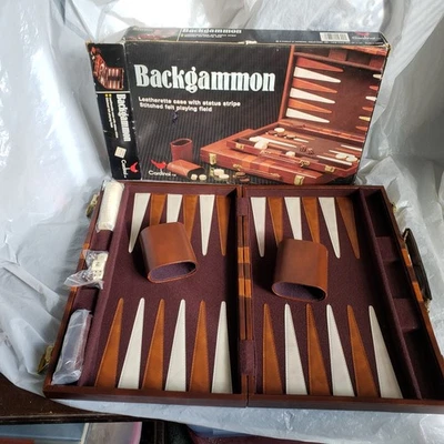 Vintage Backgammon Set with Travel Case By Cardinal - Image 1 of 4
