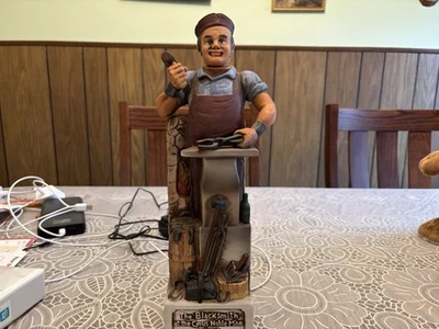 Vtg 1974 Cyrus Noble Haas Bros Decanter The Blacksmith #6 Gold Mine Series Empty - Image 1 of 4