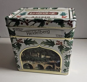 Vintage Christmas Musical Cookie Tin Box Plays White Christmas Lambertz - Picture 1 of 8