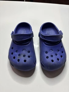 Crocs Jibbitz Kids Boys Girls Toddler M 10/11 Blue Rubber Sandals Clogs Shoes - Picture 1 of 7