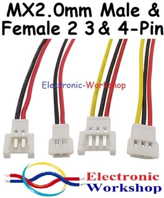 MX2.0mm 51006 MOLEX Male Female  2-Pin 3-Pin 4-Pin JST Connector Wire UK Seller - Image 1 of 4