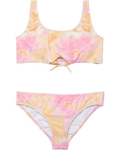 Billabong L9160 Kids Orange Chasing Sunshine Knot Tank Two-Piece Swim Set Size 7 - Picture 1 of 2