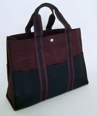 BOLSO DE MANO HERMES PARIS -- X-LARGE -- 18" - FOURE TOUT LONA - HECHO EN FRANCIA Foto 1 de 4
