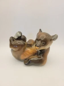 Lomonosov Porcelain Reclining Brown Bear Figurine - Picture 1 of 7