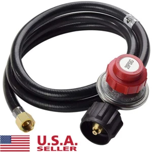Regulador de gas propano de alta presión ajustable de 4 pies 0-20psi con manguera parrilla para barbacoa - Imagen 1 de 7