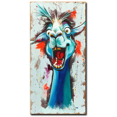 NOVAARTE Acryl Bild Gemälde Lama Abstrakte Malerei Moderne Kunst Tiere ORIGINAL - Bild 1 von 4