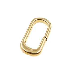 Solid Gold Oval Snap Push Connector Lock Metal Lobster Clasps Jewelry Making - Picture 1 of 7