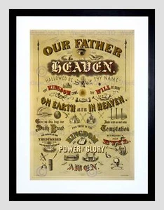 PAINTINGS RELIGION CHRISTIANITY LORD PRAYER QUOTE FRAMED ART PRINT B12X9928 - Bild 1 von 17