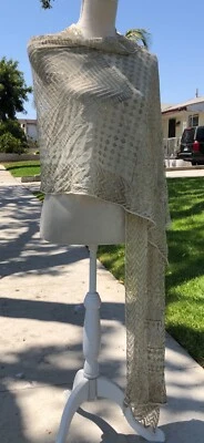 Traje Vintage Blanco con Dorado - Danza del Vientre - Mantón Hecho en Egipto Foto 1 de 4