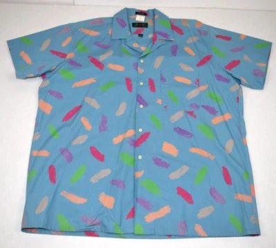 Vintage Mod Shirt Size L Baggy 80s Colours Alexander Julian Paint Strokes NWT - Image 1 of 4