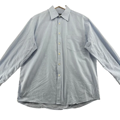 Camisa de vestir Hugo Boss para hombre talla 16,5-34/35 azul micro cuadros algodón manga larga Foto 1 de 4