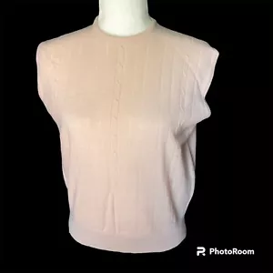 Vintage handgewebter 100 % jungfräulicher Acryl rosa Pullover Weste Republik Korea Preppy Geek - Bild 1 von 18
