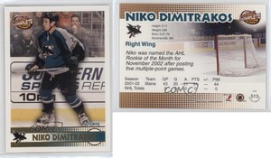 2002-03 Pacific Complete Niko Dimitrakos #513 Rookie RC