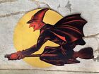 Antique Vintage Dennison Paper Flying Witch 18 inches wide