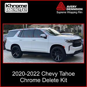 Chrome Delete Vinyl Overlay fitting a 2021-2023 Chevy Tahoe