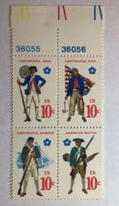 US 10 Cent Military Uniforms 1973 Block Of 4 Scott 1565,1566,1567,1568 MNH - Picture 1 of 1
