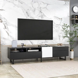 TV Stand for TVs Up to 80" Modern Media Console Table with Cabinets & Drawers - Picture 1 of 24