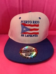 The Puerto Rico Flag Flat Bill Baseball Cap SE LEVANTA. - Picture 1 of 4