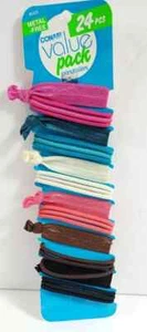 Conair 24 Value Pack Ponytailer Metal Free Ribbon Elastics Hair Ties Multicolor - Picture 1 of 1