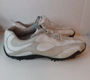 FootJoy Womens LoPro Golf Shoes White Gray Spikes Lace Up Low Top 97058 Sz 8.5M - Picture 1 of 12