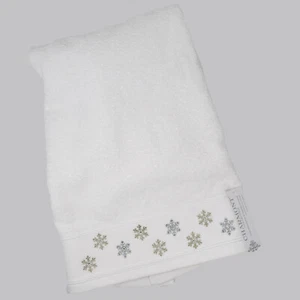 Charmont Collezione Shining Snowflakes Asciugamano Bagno Bianco Cotone Turco Natale - Foto 1 di 10