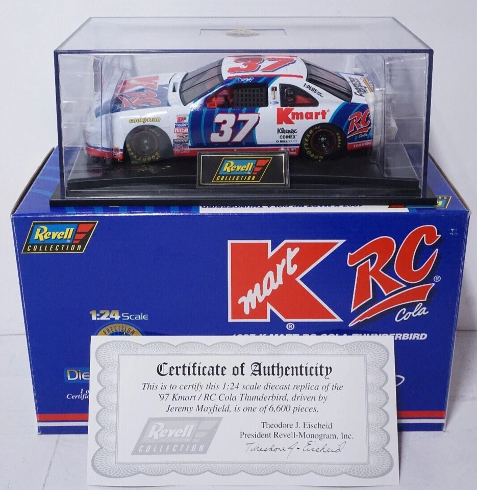 Revell Jeremy Mayfield 1997 K-Mart RC Cola Thunderbird escala 1:24 diecast Nascar Foto 1 de 4