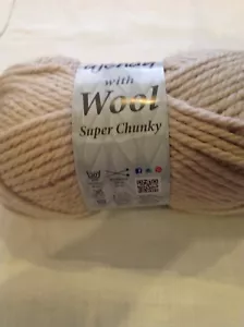 WENDY WITH 20% PURE WOOL SUPER CHUNKY KNITTING WOOL YARN 5X100g LATTE BEIGE 5201 - Picture 1 of 12