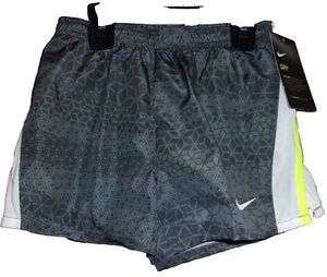 NIKE Girl's Dri Fit Cool Gray & White "SWOOSH" Panty Shorts Size: 6 NWT $20 - Picture 1 of 2