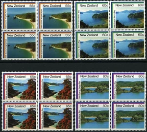 New Zealand Coastal Scenery 1986 set blocks of 4 MNH SG: 1395/88 - Picture 1 of 2