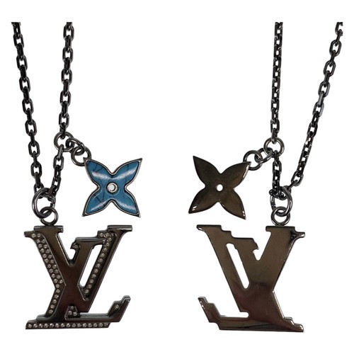 LOUIS VUITTON（LV） LOUIS VUITTON LV Collana Iniziale Turchese Blu Argento Strass M80208