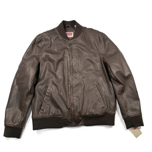 Giubbotto bomber Levis ecopelle uomo grande marrone nuovo con etichetta vegan - Foto 1 di 15