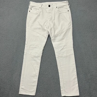 True Religion Rocco Jeans Men 31x29 White Relaxed Skinny Stretch Button Fly - Image 1 of 4
