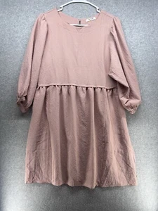 Image Damen Kleid Größe S Rosa Sommerkleid Kurz Rundhals Gummizug Polyester - Bild 1 von 9