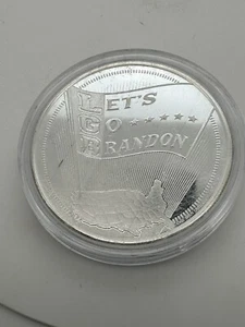 2021 Lets Go Brandon 1 Oz .999 Silver Round - No Mask Required (Scratched Case) - Picture 1 of 2