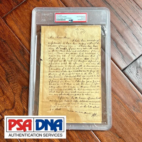 AARON BURR * PSA/DNA * Letter Signed Autograph * Dueled ALEXANDER HAMILTON Cover